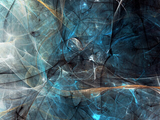 blue abstract fractal background 3d rendering illustration
