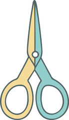 School scissors, flat vector illustration