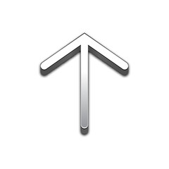 Obraz premium Arrow 3d vector icon. Raised symbol illustration.