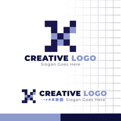 Letter K pixel logo