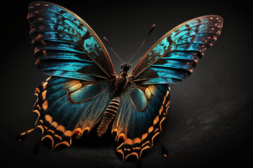Fluttering Splendor: The Beauty of a Colorful Butterfly. Ai generated.
