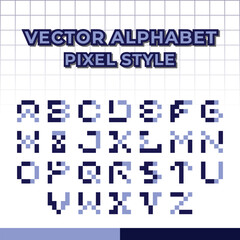 Alphabet Pixel Style vactor