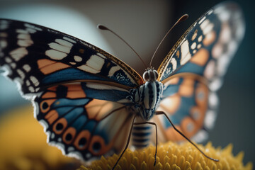 Fototapeta na wymiar Fluttering Splendor: The Beauty of a Colorful Butterfly. Ai generated.
