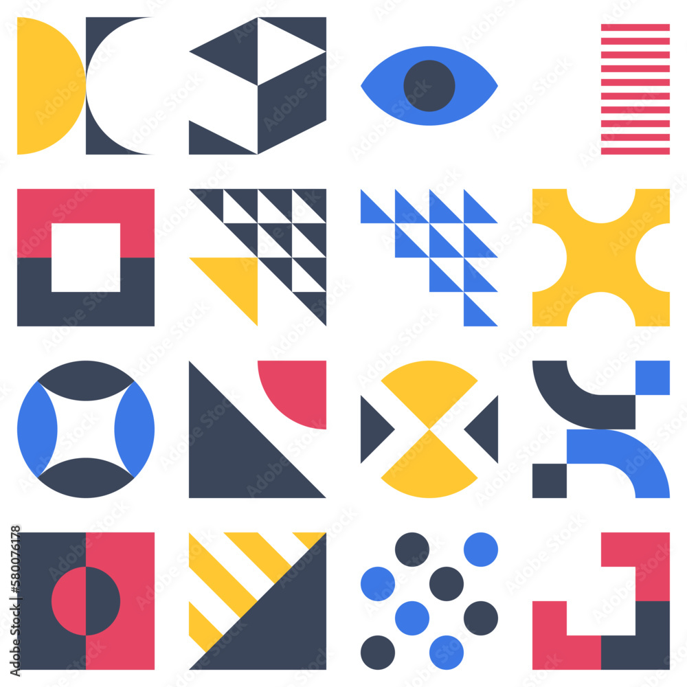 Canvas Prints abstract bauhaus elements shapes in modern geometric style