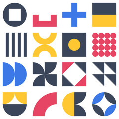 Geometric Bauhaus elements shapes in retro style - 580076186