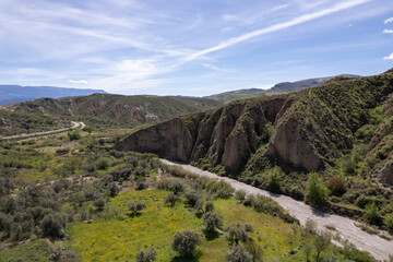 mountain with ravines in the south of Granada