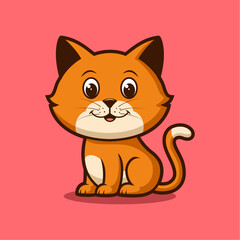 Cute cartoon cat. Vector illustration