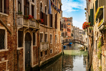 Venice canal with bridge
