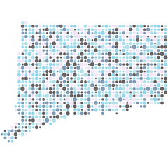 Connecticut Silhouette Pixelated pattern map illustration