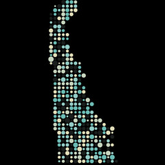 Delaware Silhouette Pixelated pattern map illustration