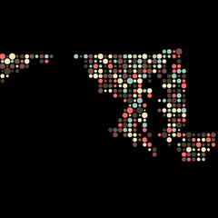 Maryland Silhouette Pixelated pattern map illustration