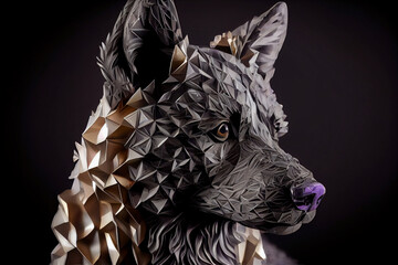 beauty hyena is a white and grey and black amethyst geode and sparkling mineral crystal reflections face white and grey and black amethyst geode and sparkling mineral crystal reflections Generative AI