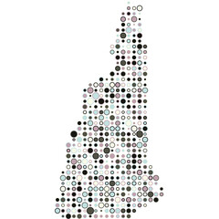 New hampshire Silhouette Pixelated pattern map illustration