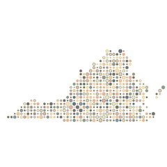 Virginia Silhouette Pixelated pattern map illustration