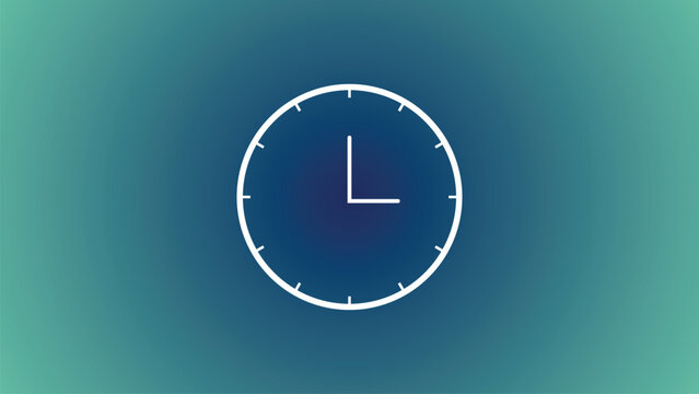 Vector Illustration Colorful Round Clock Beautiful Design Isolated On Cyan Color Eps Background.