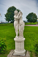 Statue of Cupid and Psyche in Alleya Statuy of Ermitazh-Vyborg, Vyborg, Russia