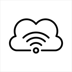 Cloud IOT icon with wifi sign, Internet of Things symbol, vector illustration on white background