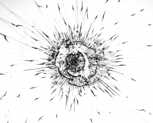 Broken protective glass of the phone, cracked on a white background. Crack texture for design