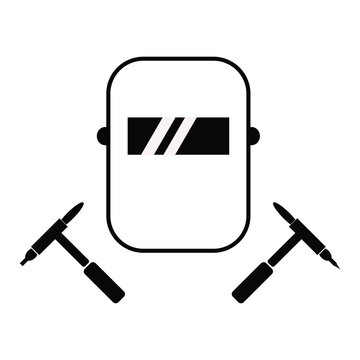 black welding mask and tools clip art preview