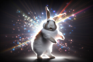 bunny dancing with disco lights
