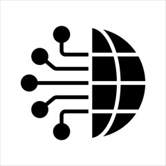 Digital technology, social network, global connect, vector illustration on white background