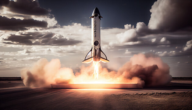 Falcon 9 rocket by company Space X landing.