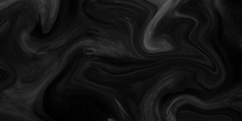 Black Marble ink texture acrylic painted waves texture background. Monocolor alcohol ink marbling raster background. Liquid waves and stains. 