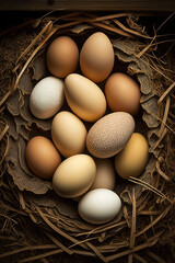 Fresh Eggs: An Illustration of Chickens Laying Eggs