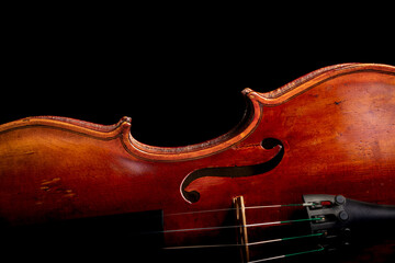 Violin antique with scars