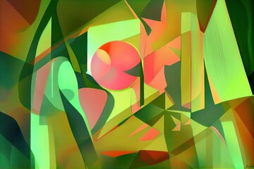 Abstract background with geometric shapes and lines. Generative AI