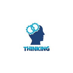 Man thinking icon. Thinking head icon isolated on white background