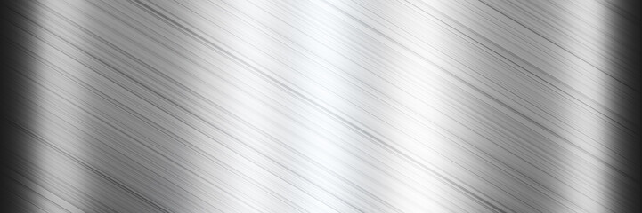 Fototapeta Silver metal background. Brushed metallic texture. 3d rendering obraz