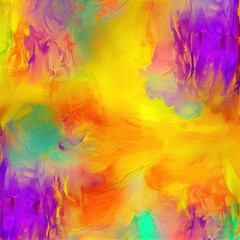Abstract oil paint texture on canvas. Colorful paint background. ai generative