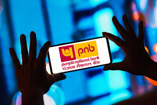 March 11, 2023, Brazil. In this photo illustration, the Punjab National Bank (PNB) logo seen displayed on a smartphone.