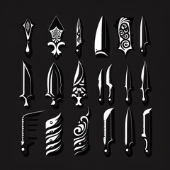 Knife icons created witch Generative AI technology