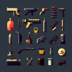 weapons icons created witch Generative AI technology