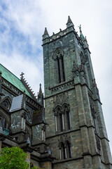 Fototapeta na wymiar View of the gothic Nidaros Cathedral of Trondheim, Norway
