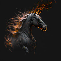 Obraz na płótnie Canvas Unicorn On Fire. Generative AI