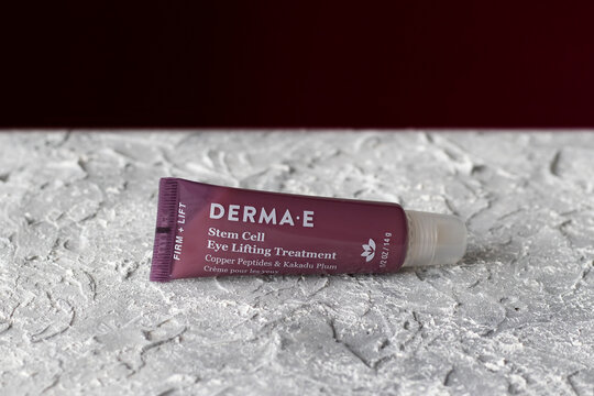 IRPEN, UKRAINE, JANUARY 20 20222, Stem Cell Lifting Eye Treatment Derma E, Illustrative Editorial.