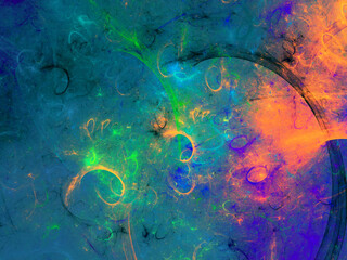 blue and purple abstract fractal background 3d rendering illustration