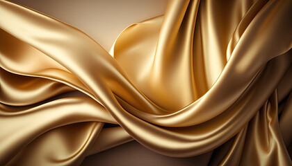 Smooth Elegance: A Golden Silk Bridal Banner with a Refined Look Created Using Generative Ai
