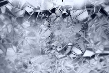 Embossed glass background. Corrugated glass monochrome. Refraction of light in a bumpy transparent surface under backlight. The play of white and gray highlights. Black areas. Abstract background.
