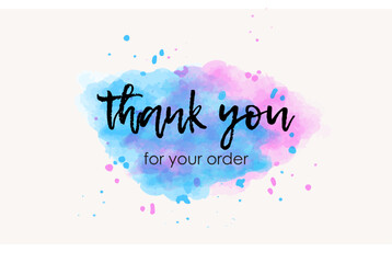 thank you for order card colorful background