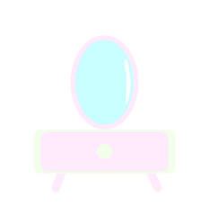 dressing table with mirror vector