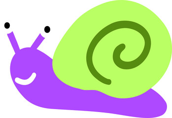 Purple and green snail