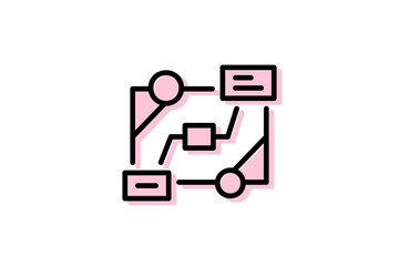 Data visualization icons set related to business,  strategy, management, system, and Infographic. Use in corporate report, marketing, annual report. Data screen with charts and diagram.