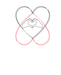 Heart Love Svg Hand drawn Clipart, Valentines day svg,  files Cricut, Sketch Love Heart outline shape 