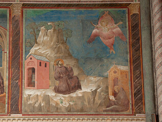 Assisi: Fresco representing the 