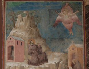 Assisi: Fresco representing the 