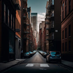 city street scene daytime unsplash, Generative AI